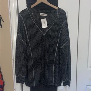 Haptics Women's Black V-Neck Sweater